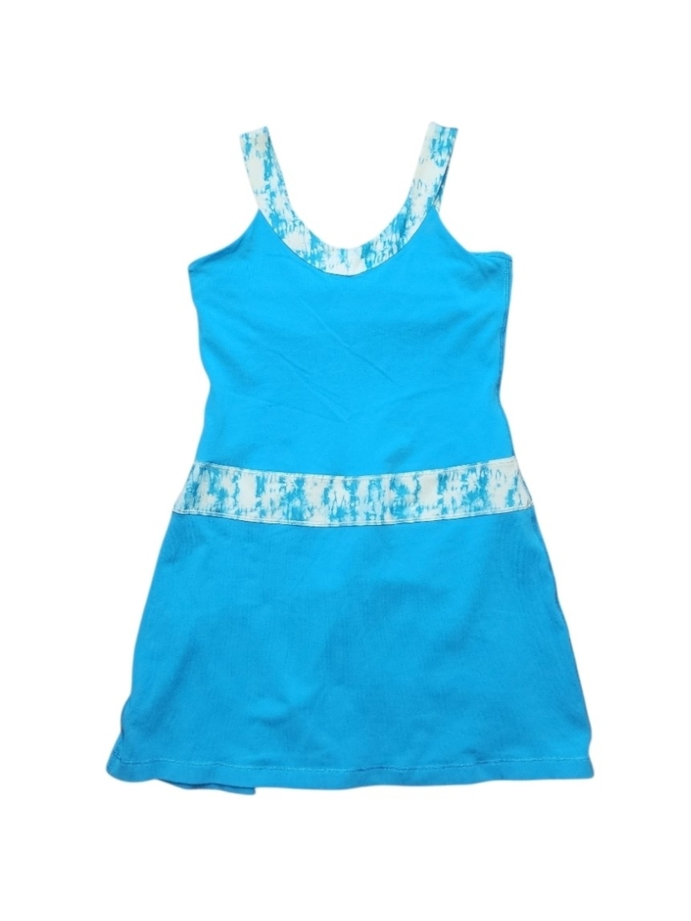 Ivivva Bright Blue Tank Dress with White Marble Trim